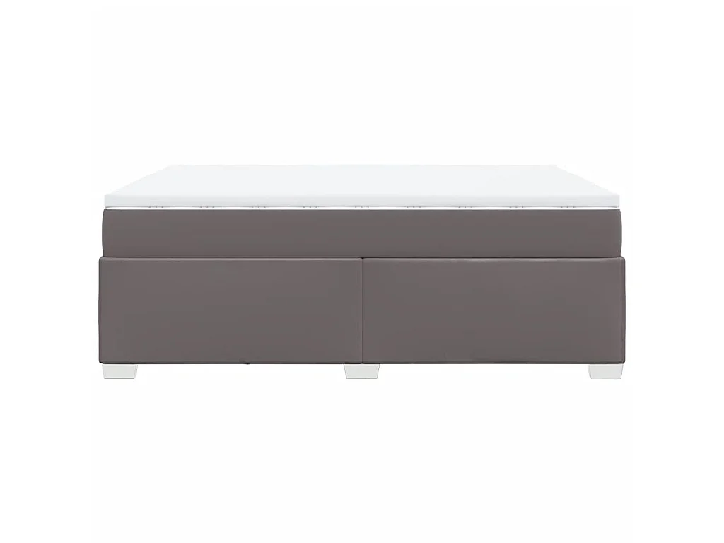 Boxspring met matras kunstleer grijs 140x200 cm