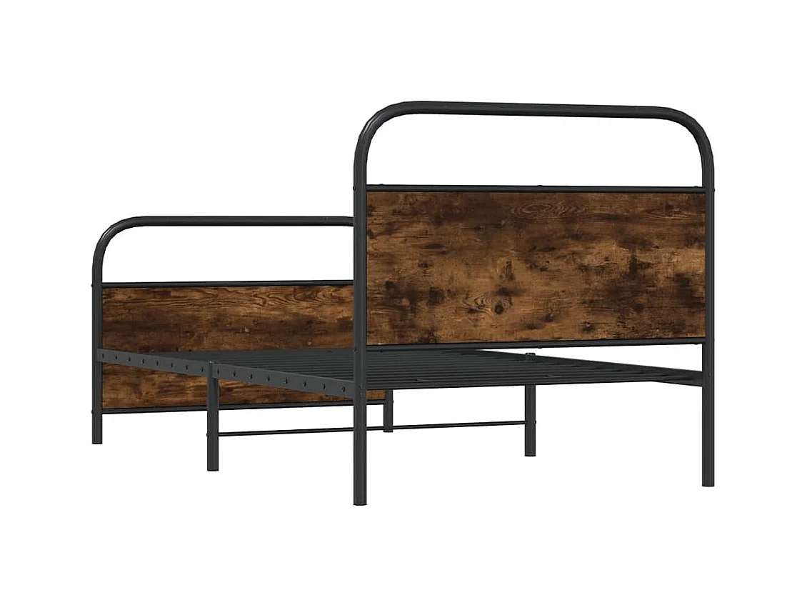 Bettgestell ohne Matratze 90x190 cm Räuchereiche Holzwerkstoff