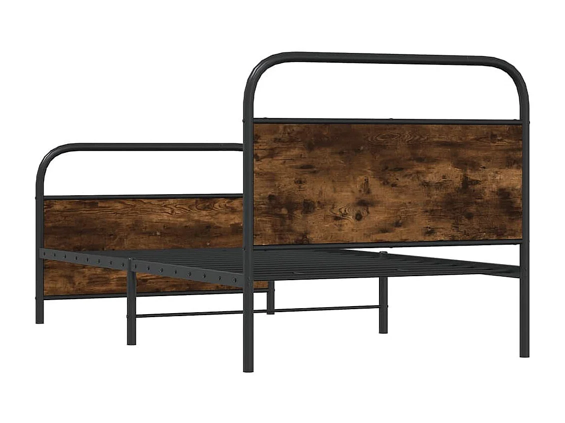 Cadre de lit sans matelas 90x190cm chêne fumé bois d'ingénierie