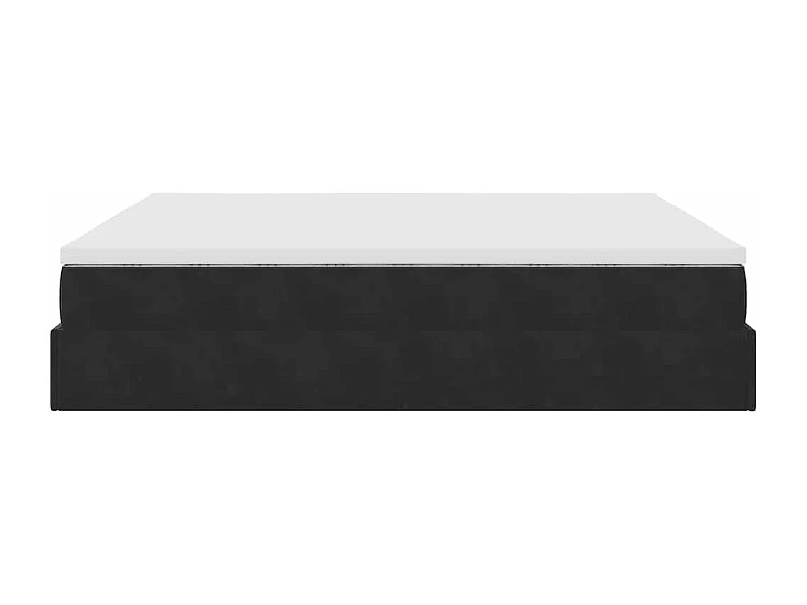 Ottoman-Bett mit Matratze Schwarz 180x200 cm Samt
