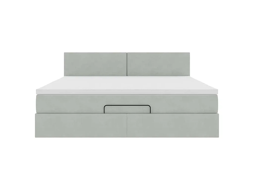 Struttura Letto Pouf con Materasso 160x200 cm in Velluto