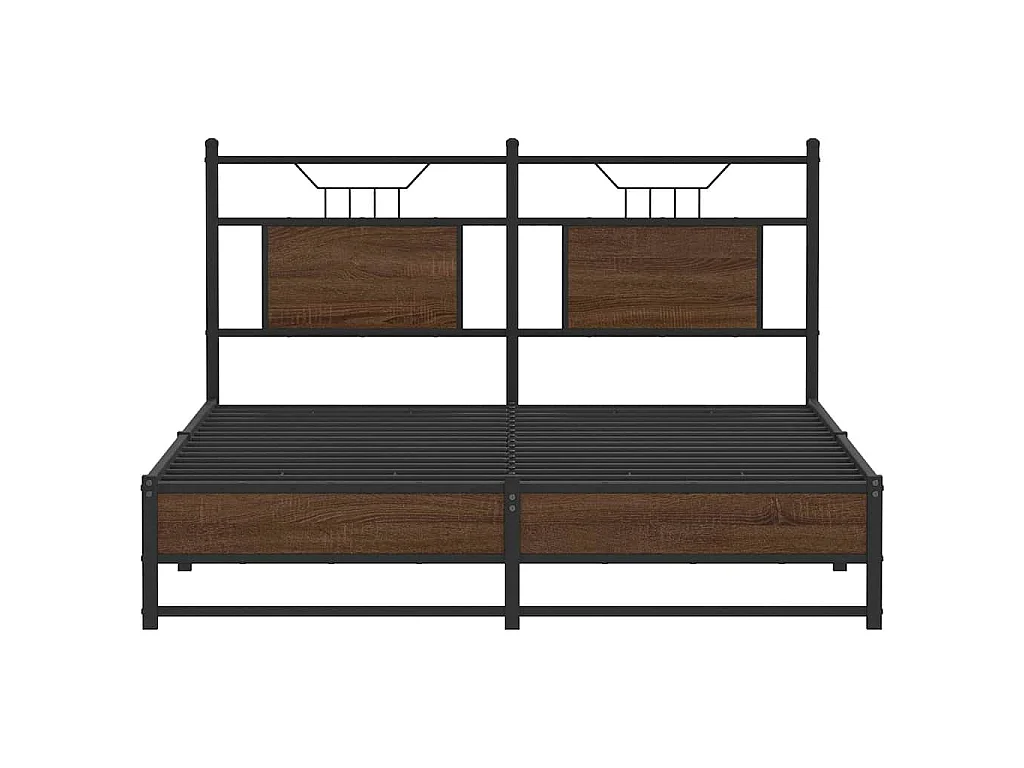 Cadre de lit sans matelas chêne marron 140x190 cm
