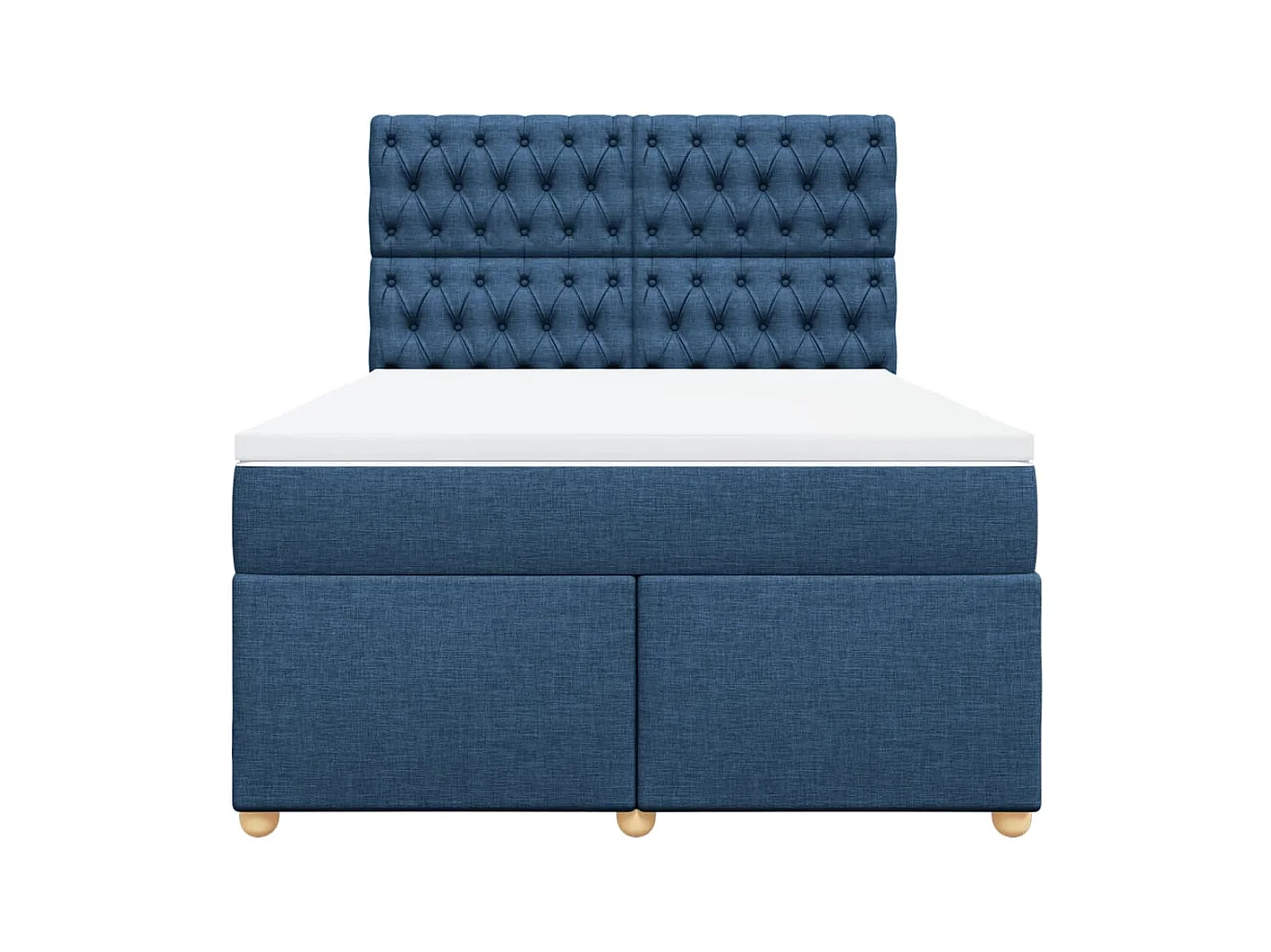 Boxspringbett mit Matratze Blau 160x200 cm Stoff