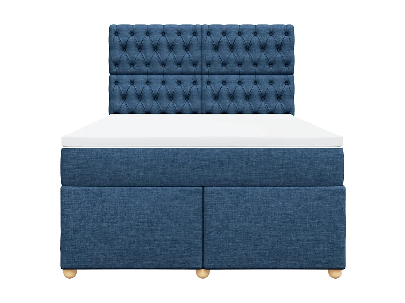 Boxspring met matras stof blauw 160x200 cm