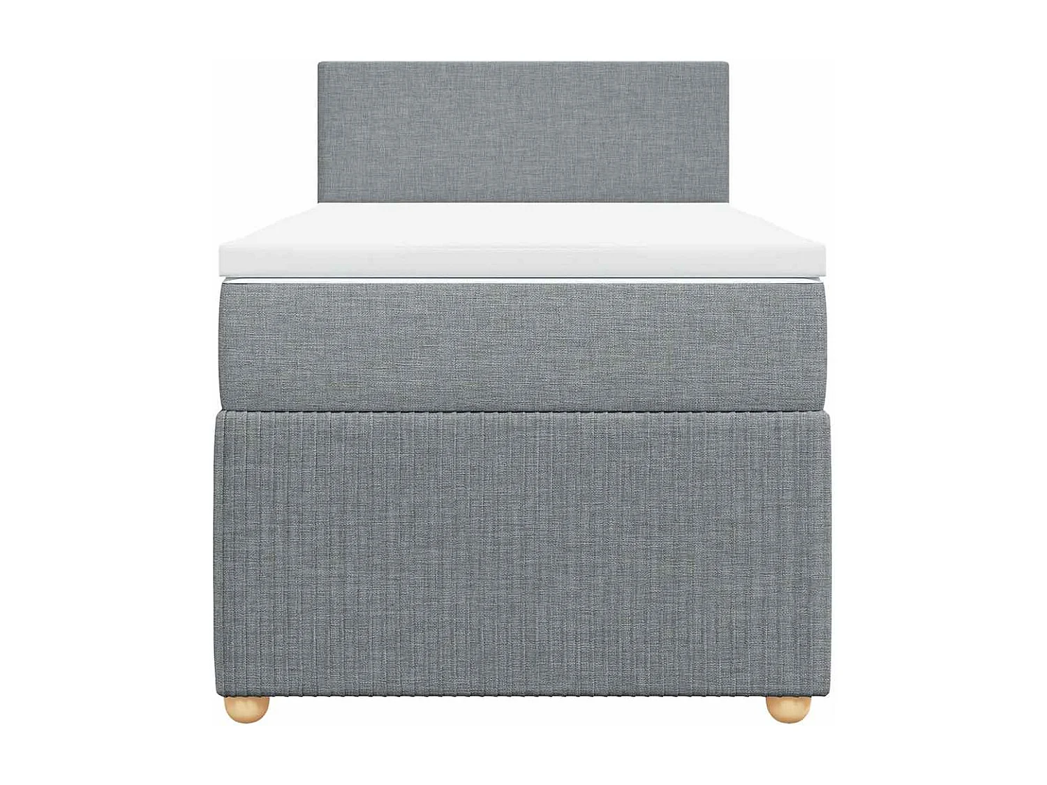 Cama box spring con colchón tela gris claro 100x200 cm