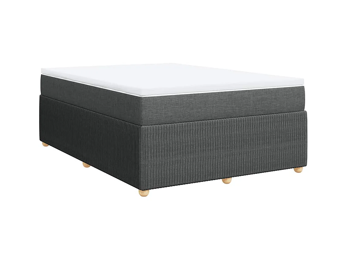 Sommier à lattes de lit avec matelas Gris foncé 140x190cm Tissu