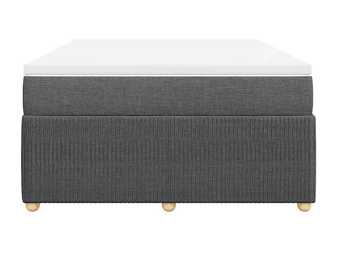 Boxspring met matras stof donkergrijs 140x190 cm