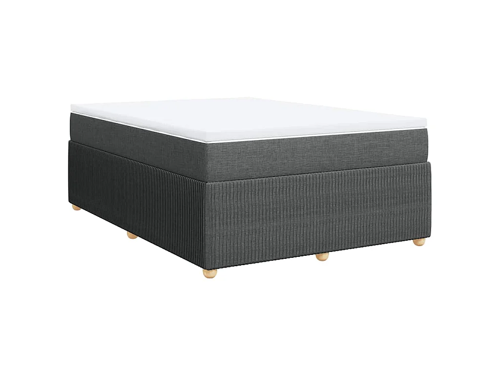 Sommier à lattes de lit avec matelas Gris foncé 140x190cm Tissu