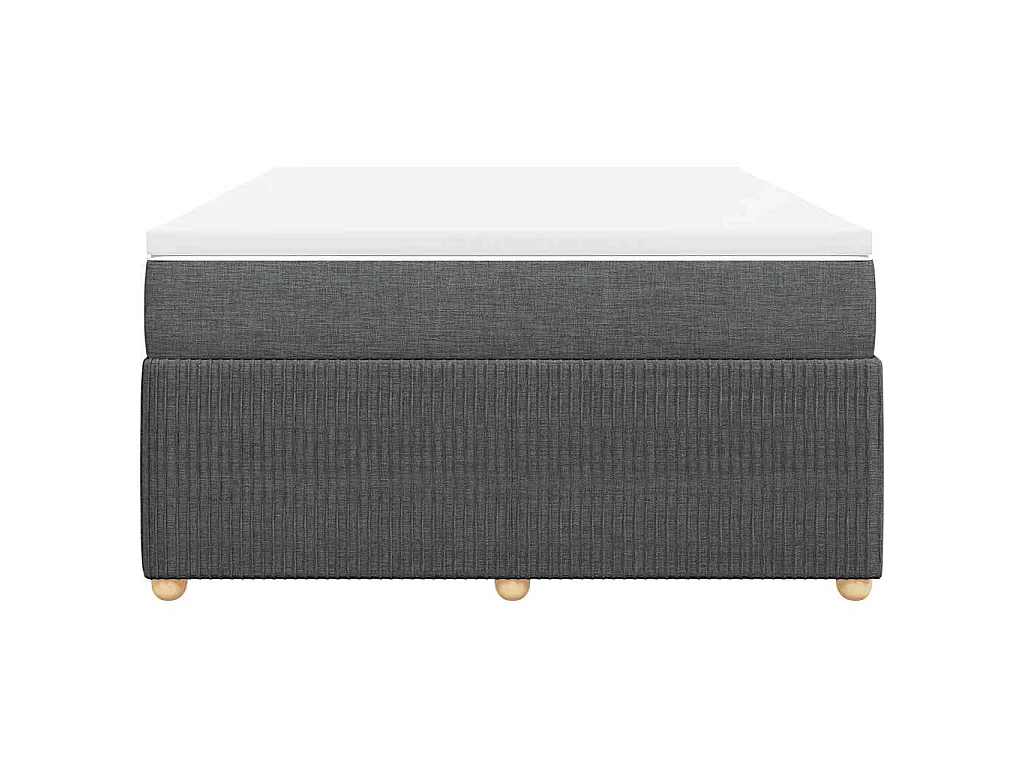Sommier à lattes de lit avec matelas Gris foncé 140x190cm Tissu