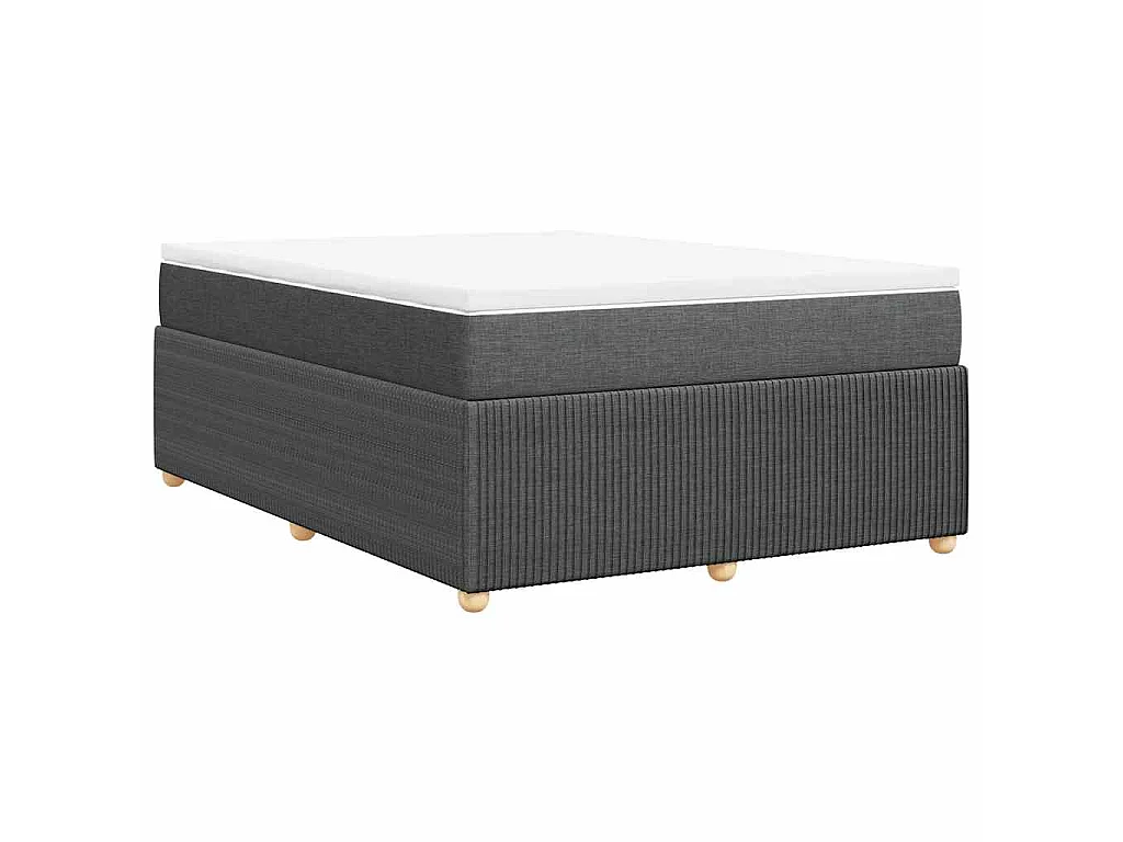 Sommier à lattes de lit avec matelas Gris foncé 140x190cm Tissu