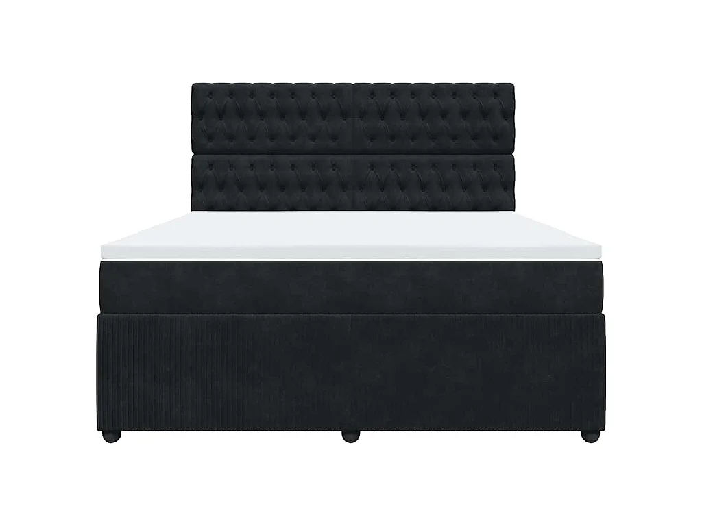 Boxspring met matras fluweel zwart 180x200 cm