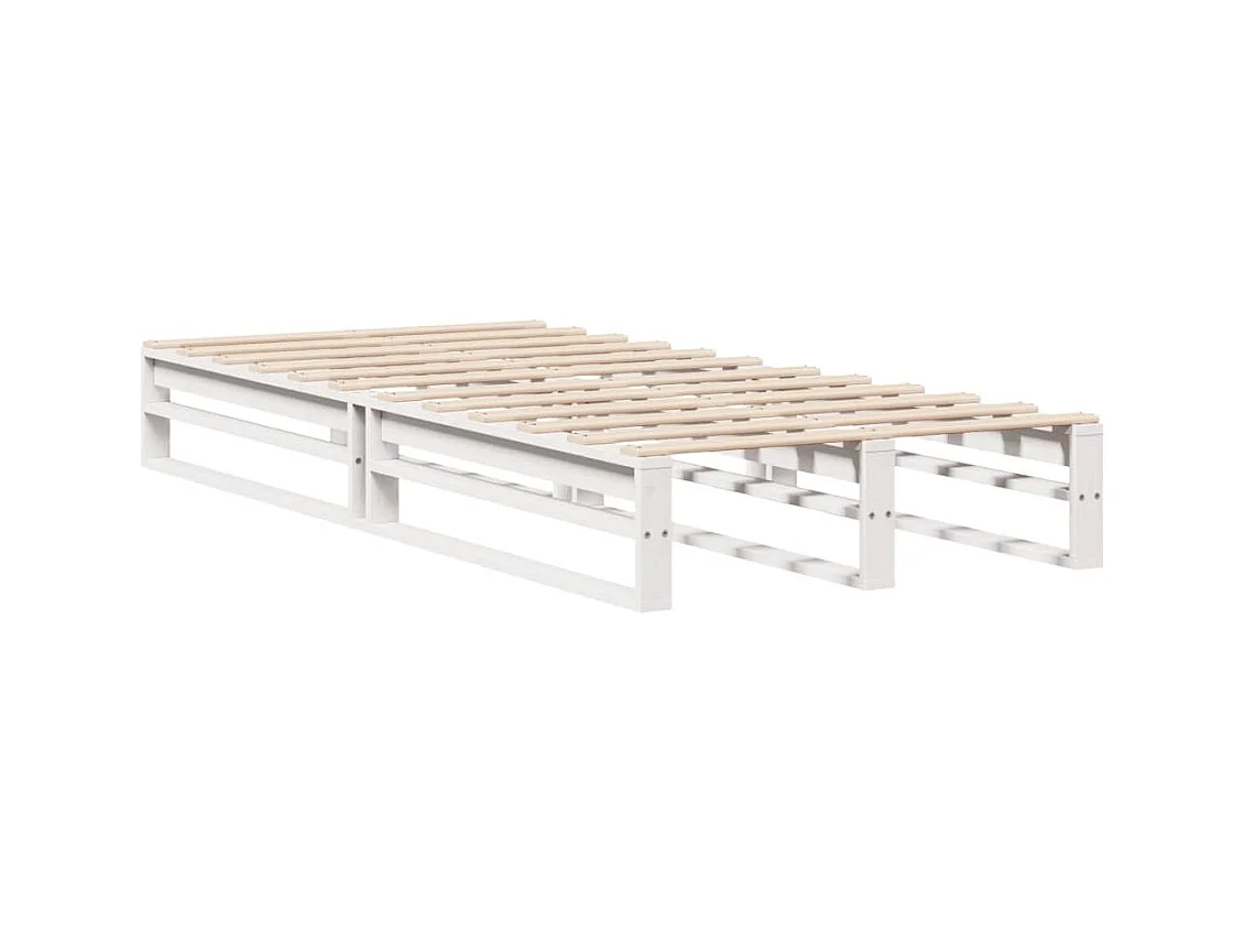 Cadre de lit sans matelas blanc 90x200 cm bois de pin massif