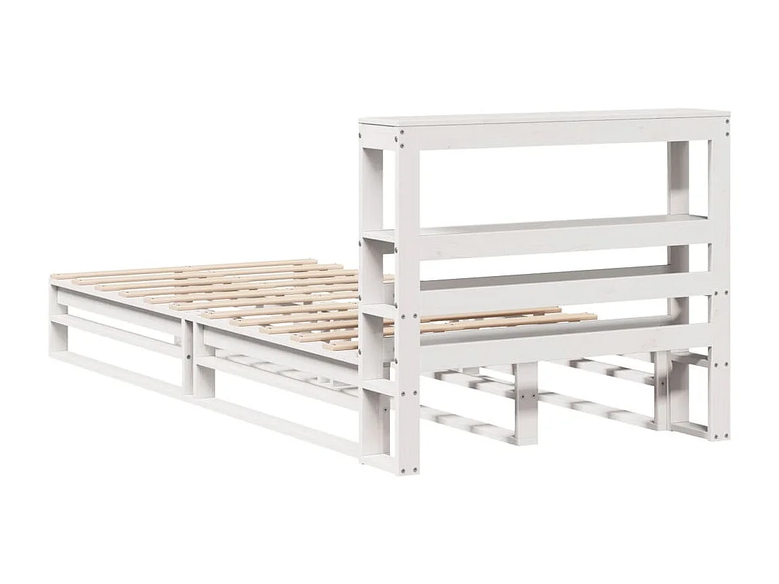 Cadre de lit sans matelas blanc 90x200 cm bois de pin massif