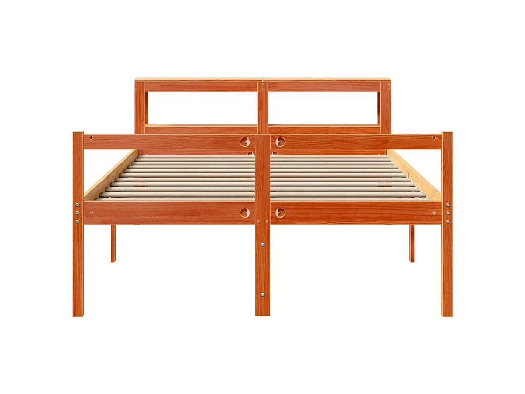 Cadre de lit et tête de lit sans matelas cire marron 160x200 cm