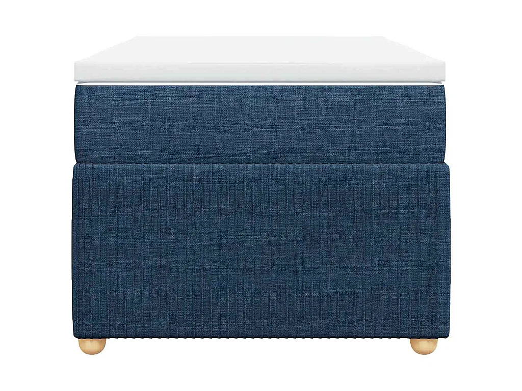 Cama box spring con colchón tela azul 100x200 cm
