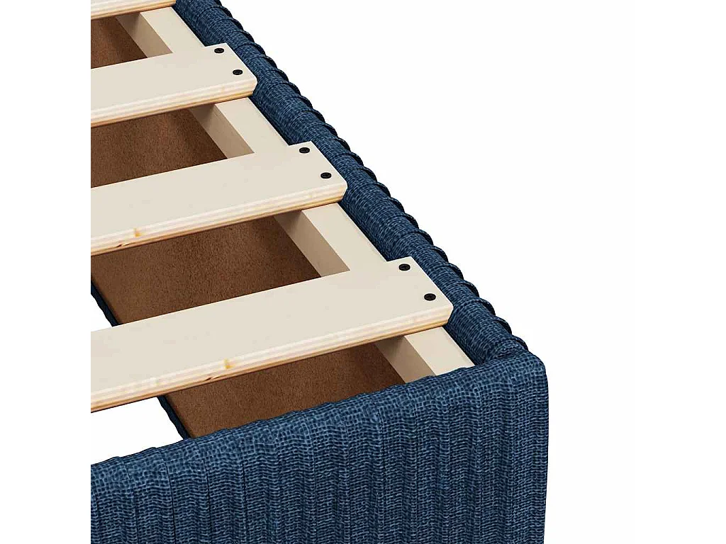 Cama box spring con colchón tela azul 100x200 cm