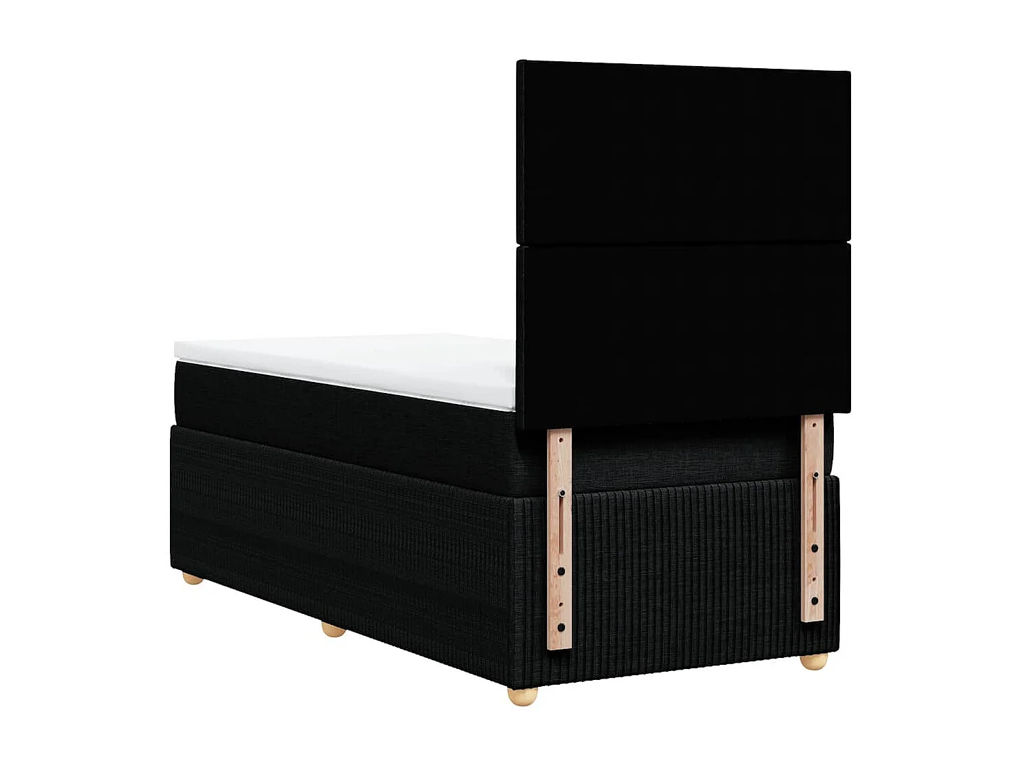 Giroletto a Molle con Materasso Nero 90x200 cm in Tessuto