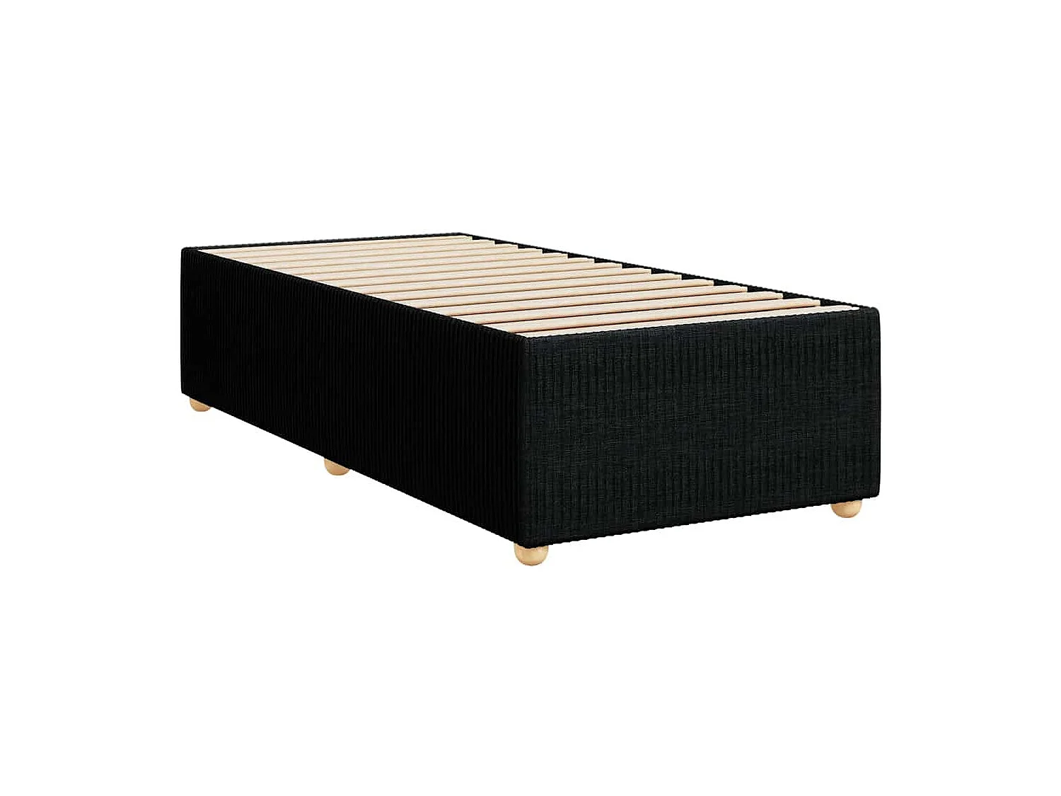 Sommier à lattes de lit avec matelas Noir 90x200 cm Tissu