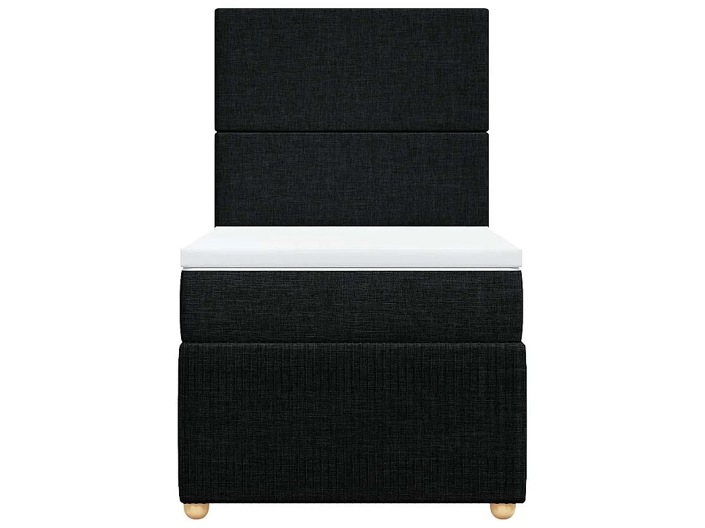 Cama com molas/colchão 90x200 cm tecido preto