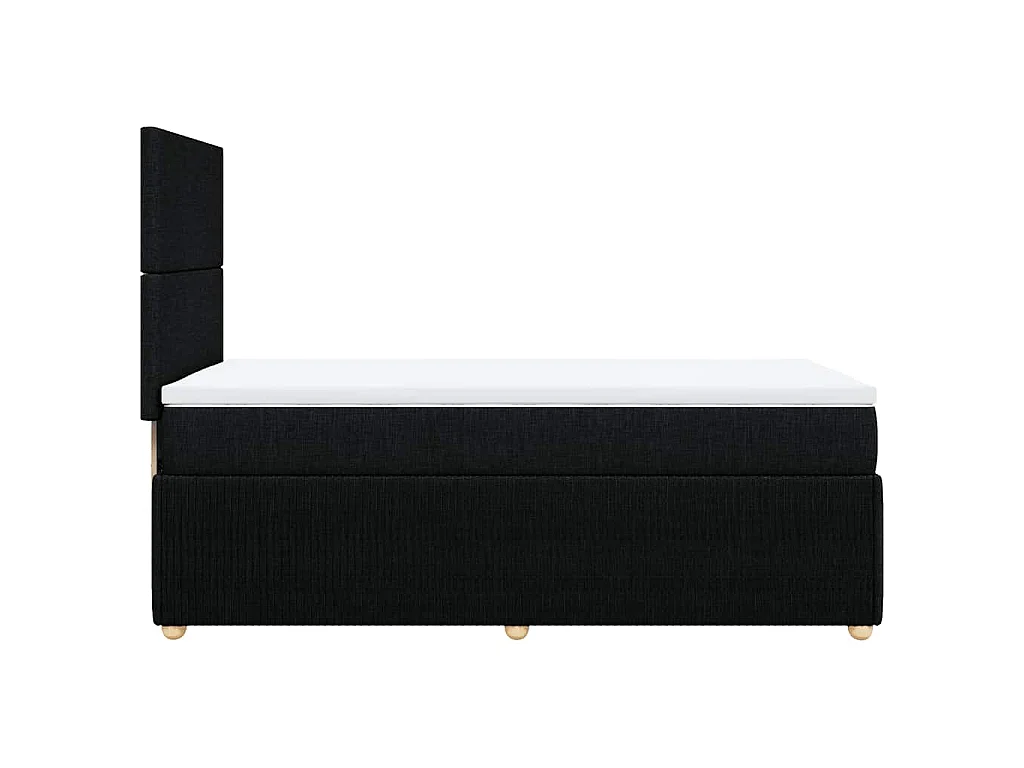 Cama com molas/colchão 90x200 cm tecido preto