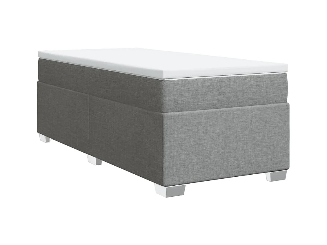 Boxspring met matras stof lichtgrijs 90x190 cm