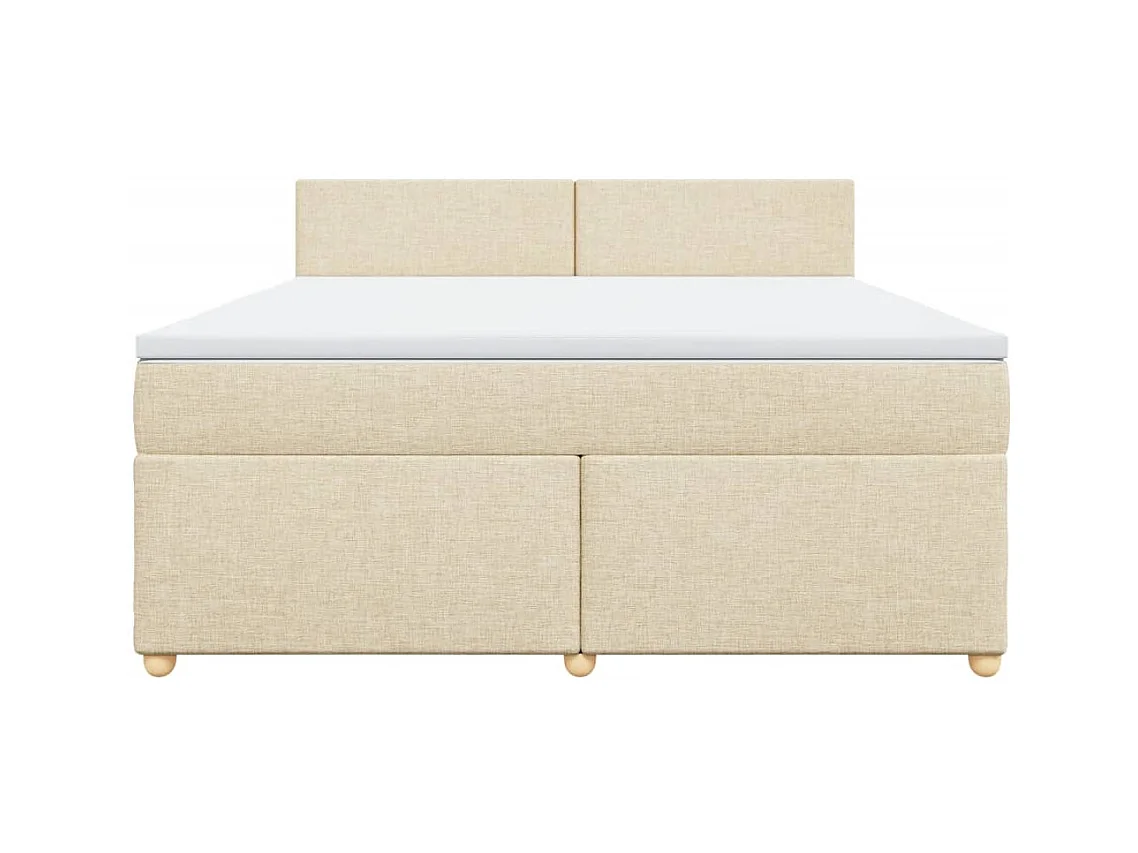 Sommier à lattes de lit avec matelas Crème 180x200 cm Tissu
