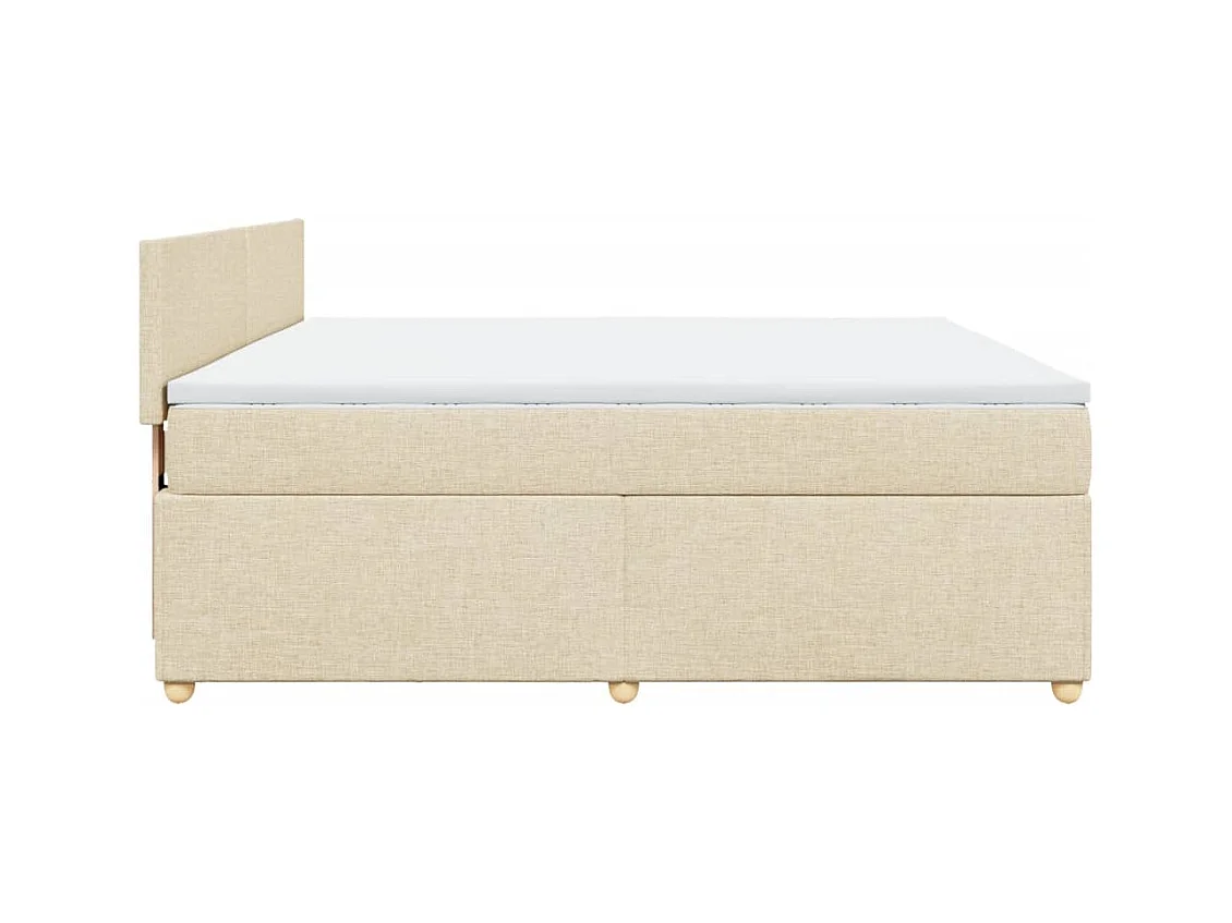 Sommier à lattes de lit avec matelas Crème 180x200 cm Tissu