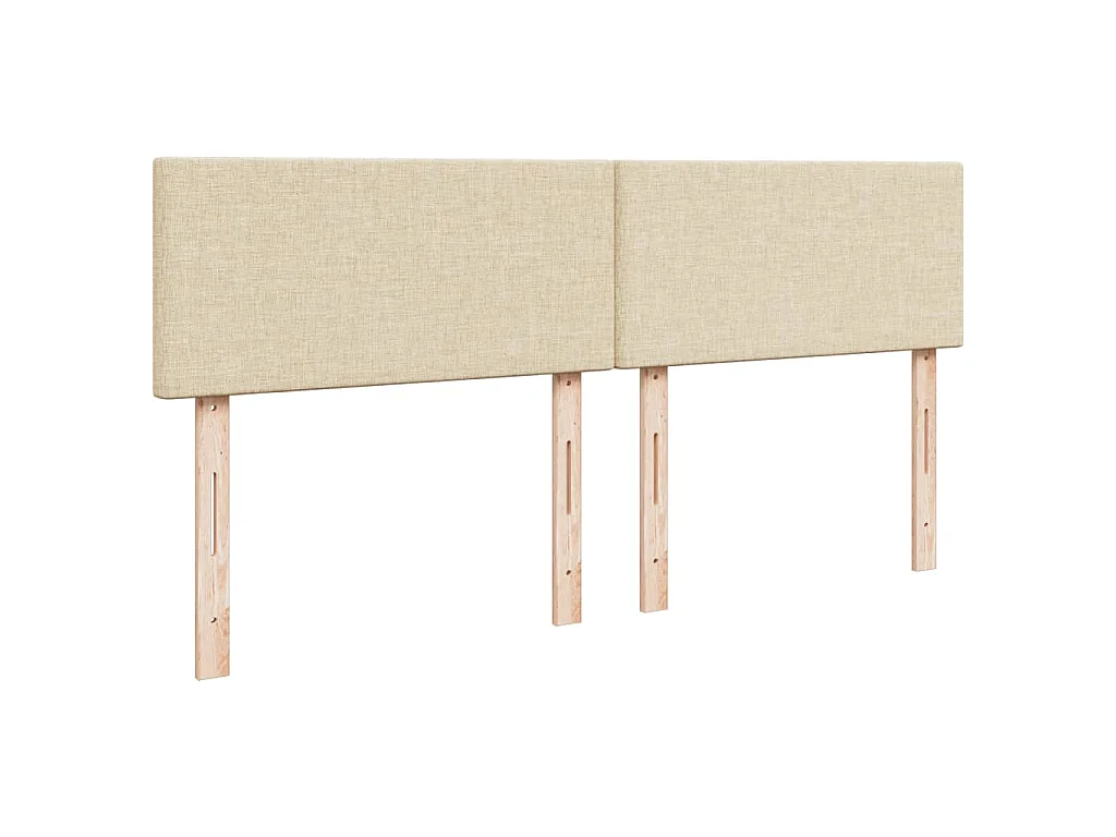 Cama box spring con colchón tela color crema 180x200 cm