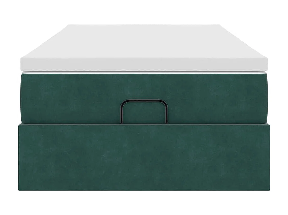 Ottoman bed met matras 90x200cm fluweel donkergroen
