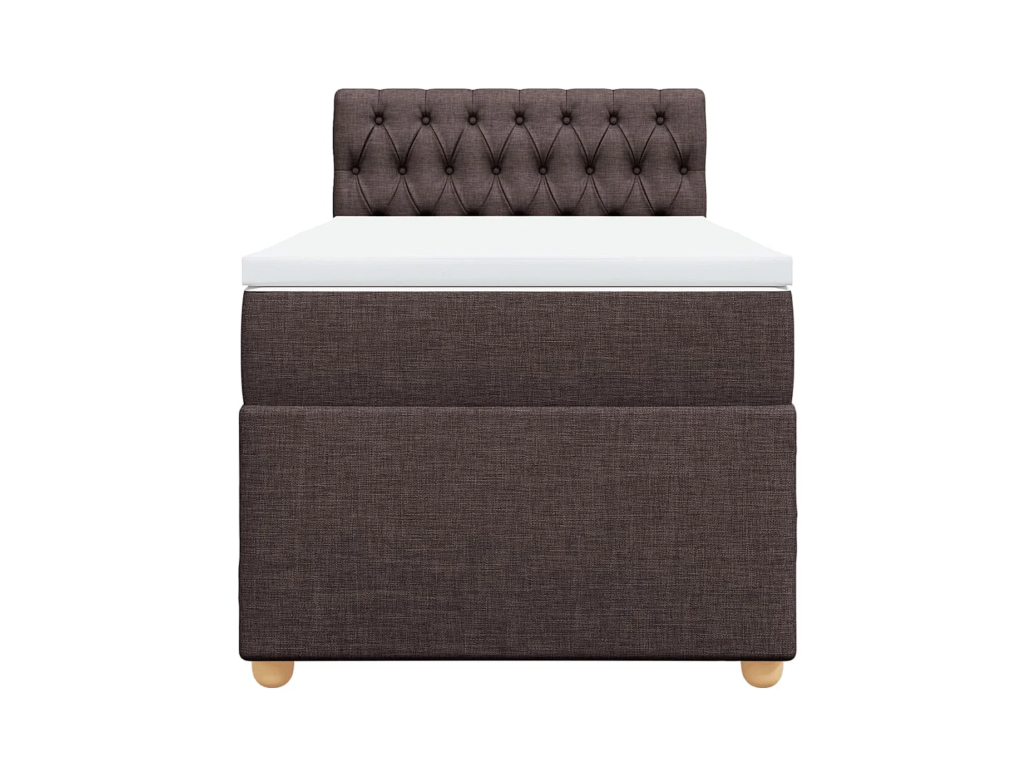 Boxspringbett mit Matratze Dunkelbraun 90x200 cm Stoff