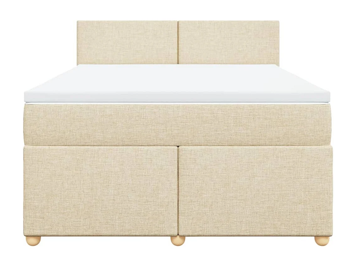 Giroletto a Molle con Materasso Crema 140x19 cm in Tessuto