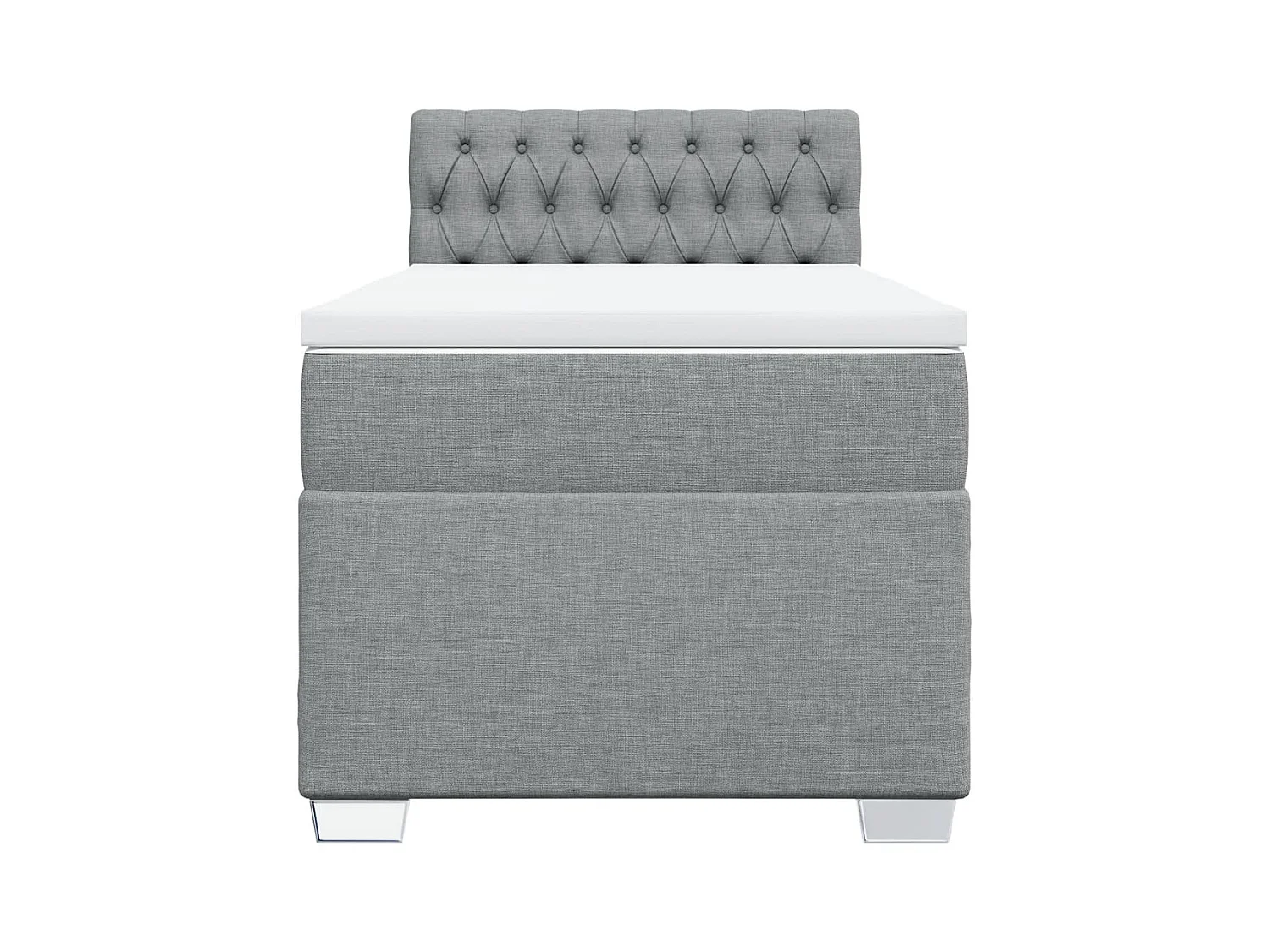 Boxspringbett mit Matratze Hellgrau 90x200 cm Stoff