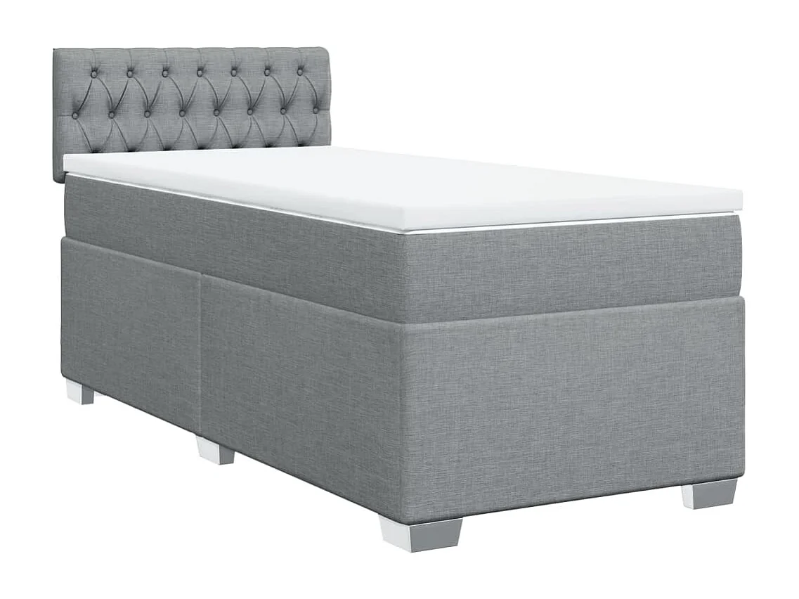 Cama com molas/colchão 90x200 cm tecido cinza-claro