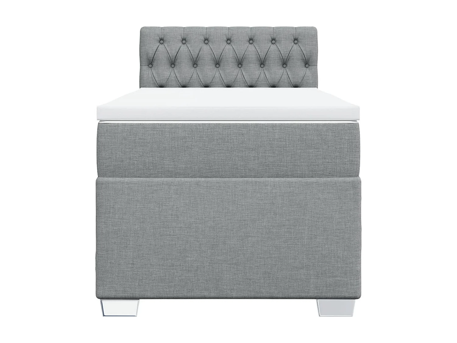 Cama com molas/colchão 90x200 cm tecido cinza-claro