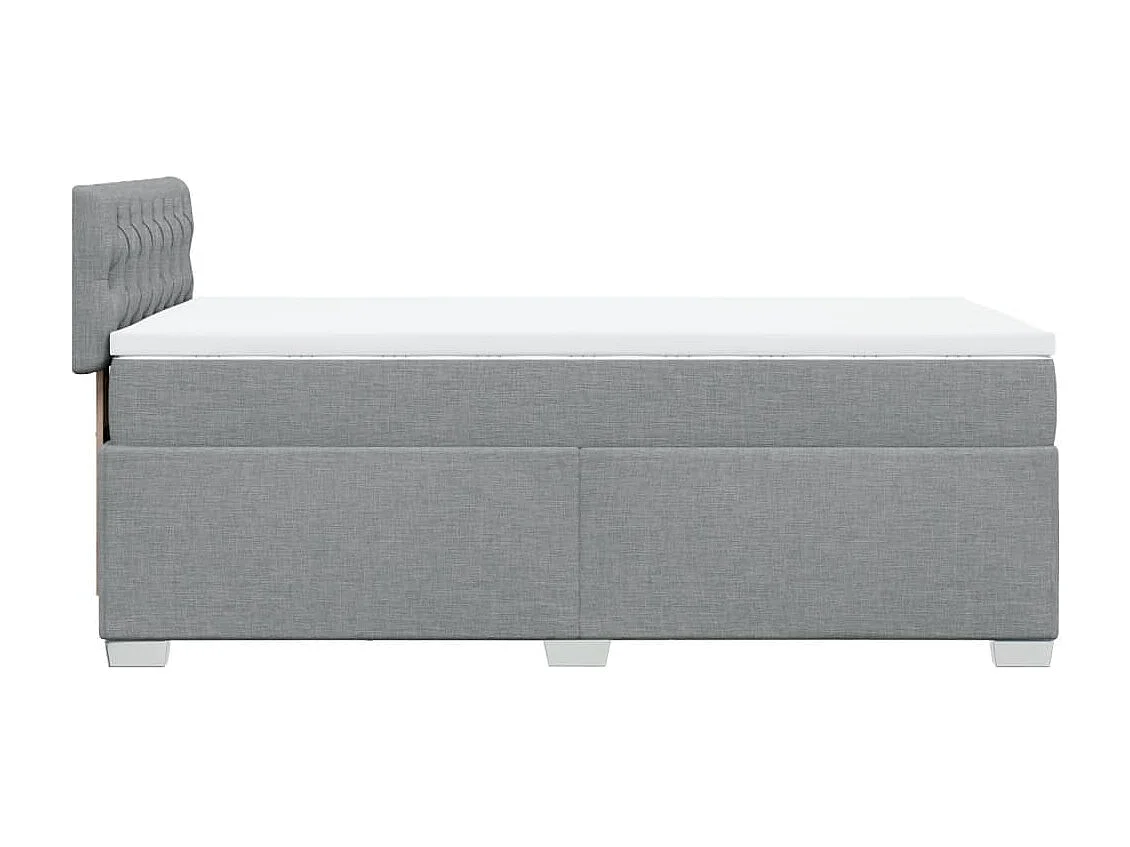Cama com molas/colchão 90x200 cm tecido cinza-claro