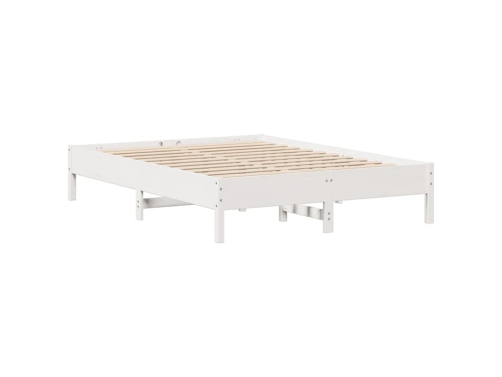 Massivholzbett ohne Matratze Weiß 140x200 cm Kiefernholz