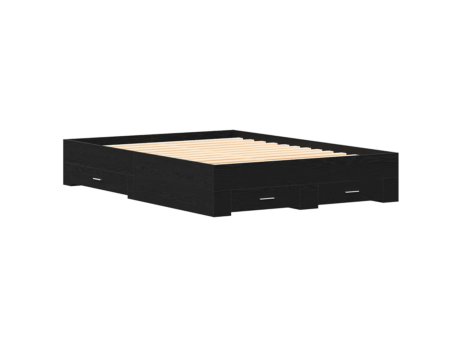 Struttura del letto Rovere Nero 160 x 200 cm Legno multistrato
