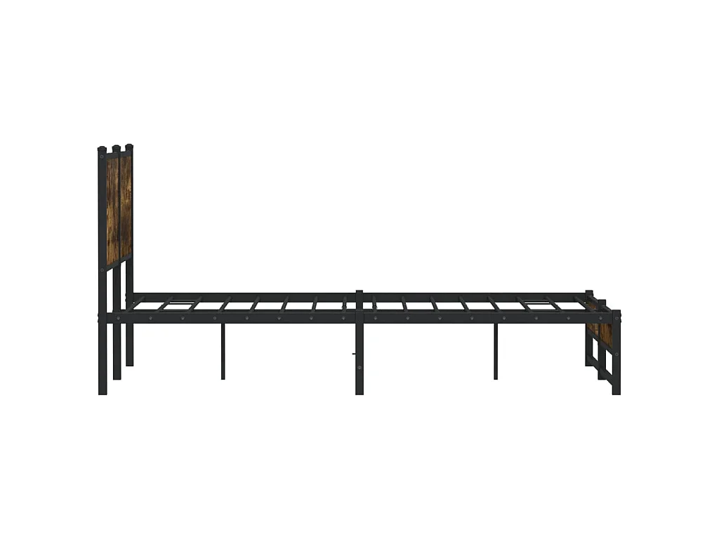 Cadre de lit en métal sans matelas chêne fumé 140x200 cm