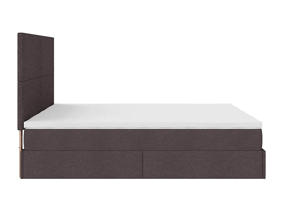 Estructura cama otomana colchones tela marrón oscuro 180x200cm