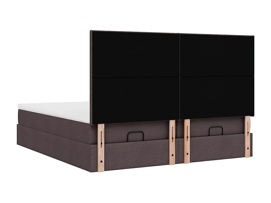 Estructura cama otomana colchones tela marrón oscuro 180x200cm