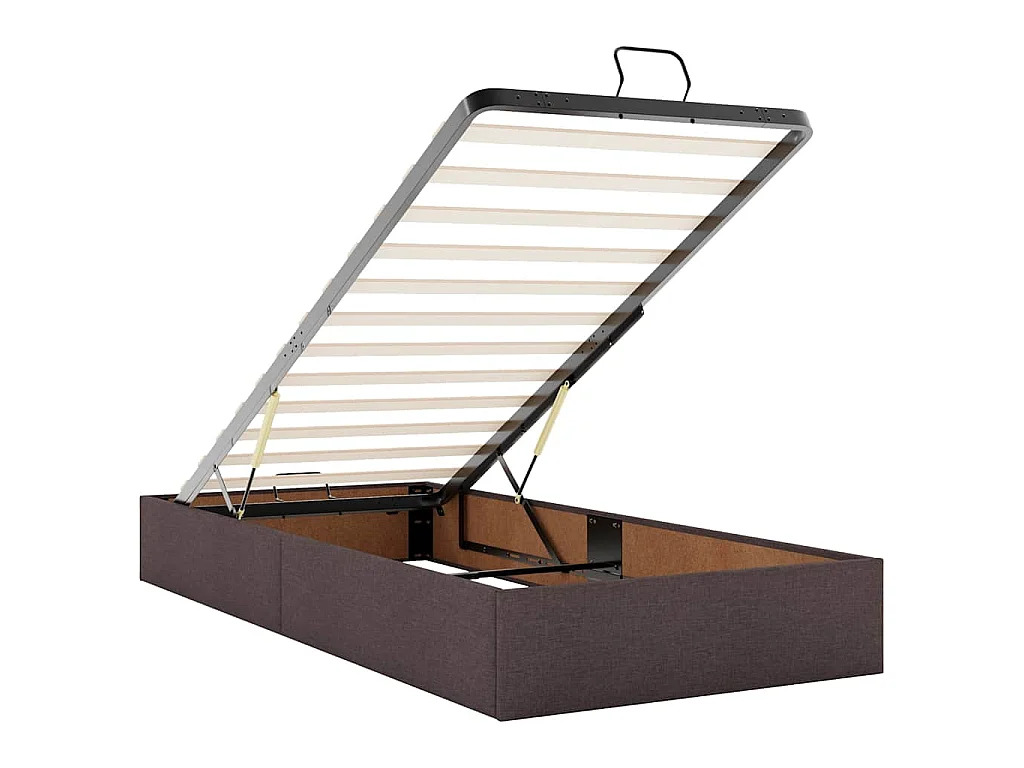 Ottoman bed met matrassen 180x200cm stof donkerbruin