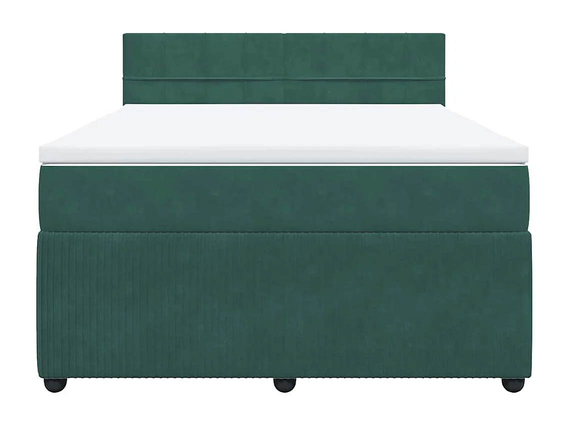 Boxspring met matras fluweel donkergroen 140x200 cm