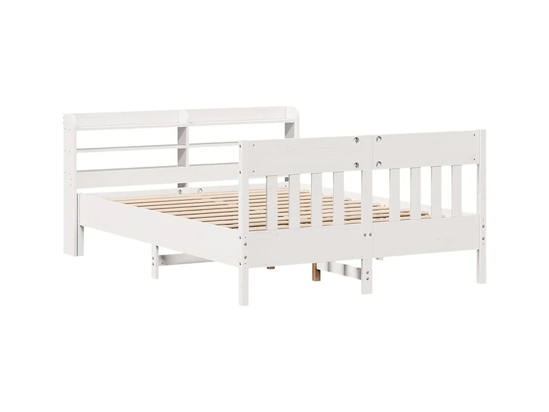 Cadre de lit sans matelas blanc 140x200 cm bois de pin massif