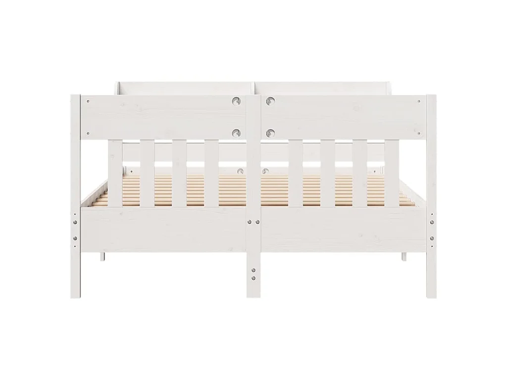 Bedframe zonder matras massief grenenhout wit 140x200 cm