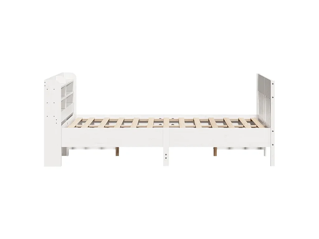 Bedframe zonder matras massief grenenhout wit 140x200 cm