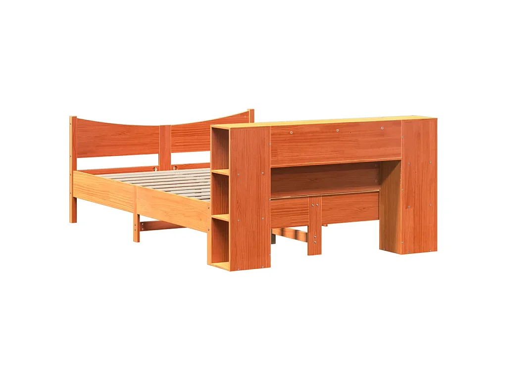Letto senza Materasso Marrone Cera 140x190 cm in Legno di Pino