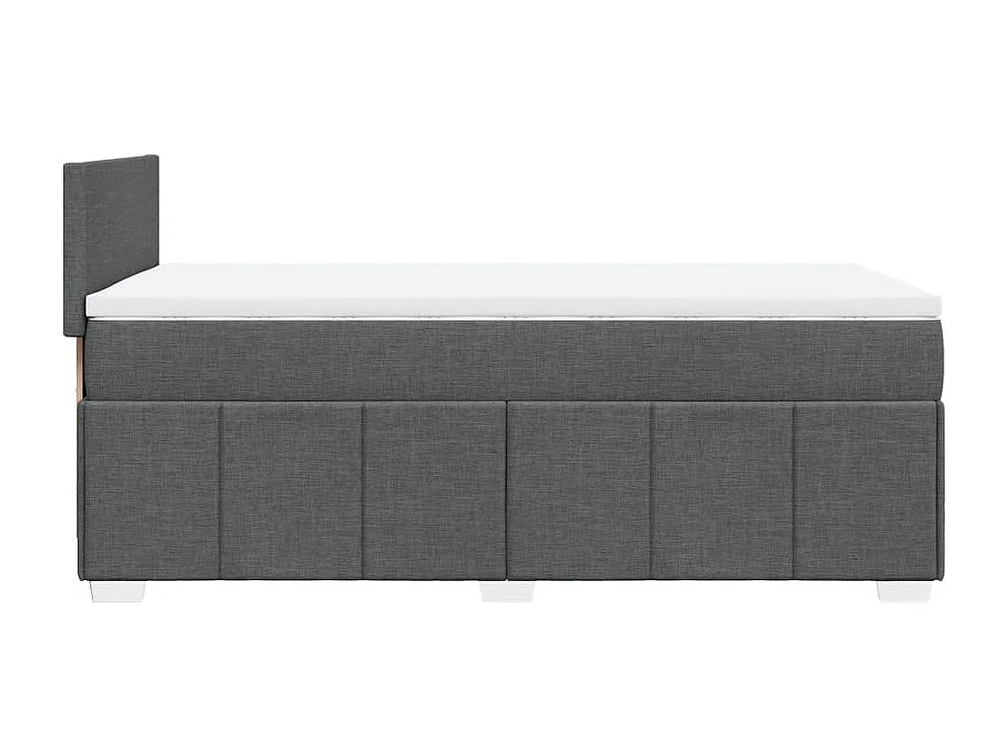Giroletto a Molle con Materasso Grigio Scuro 90x190 cm Tessuto