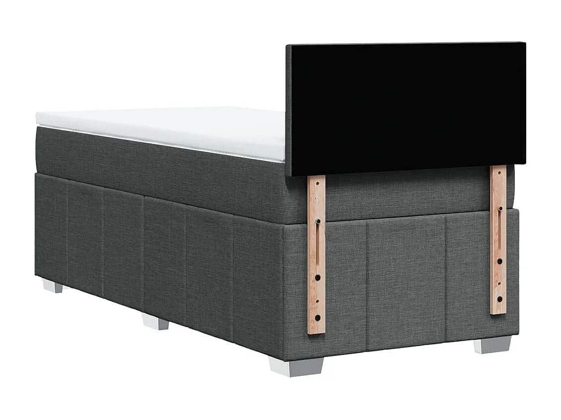 Giroletto a Molle con Materasso Grigio Scuro 90x190 cm Tessuto