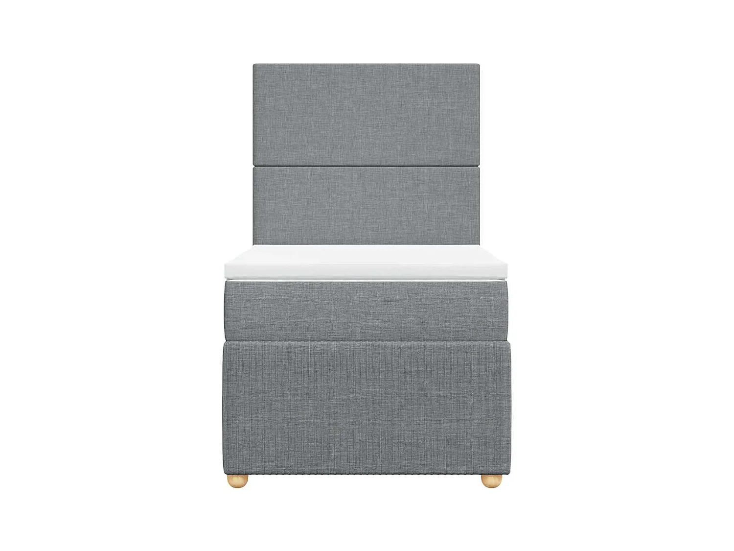 Boxspringbett mit Matratze Hellgrau 90x200 cm Stoff