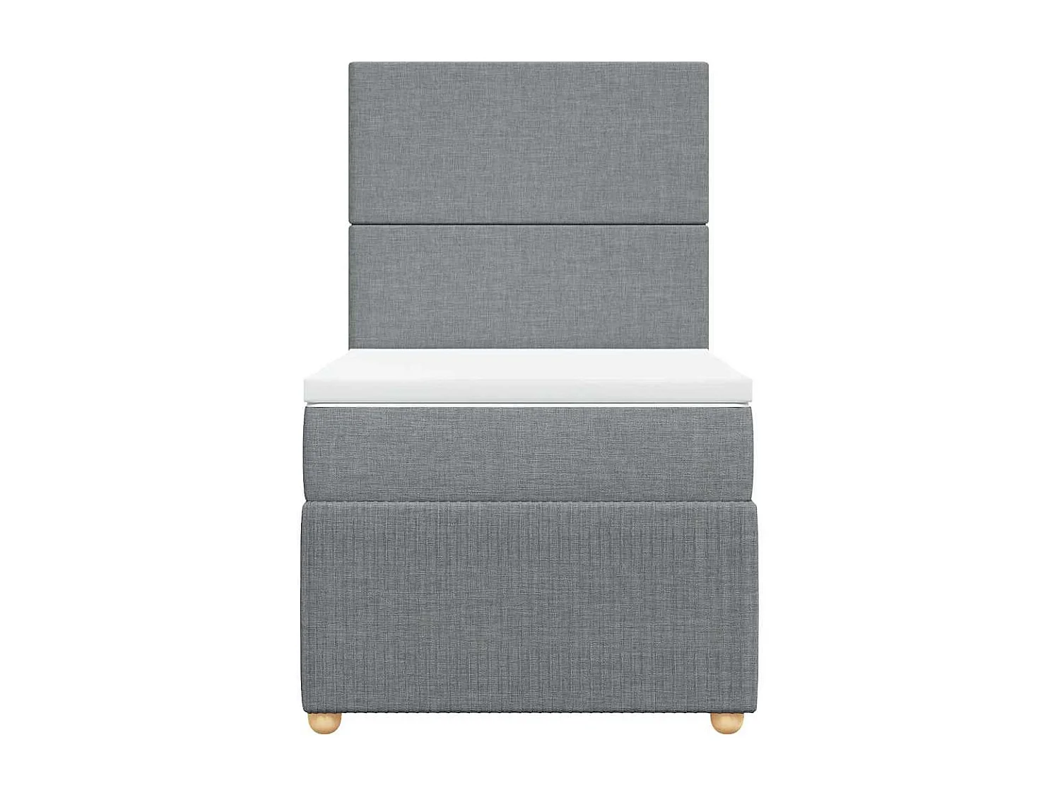 Boxspringbett mit Matratze Hellgrau 90x200 cm Stoff